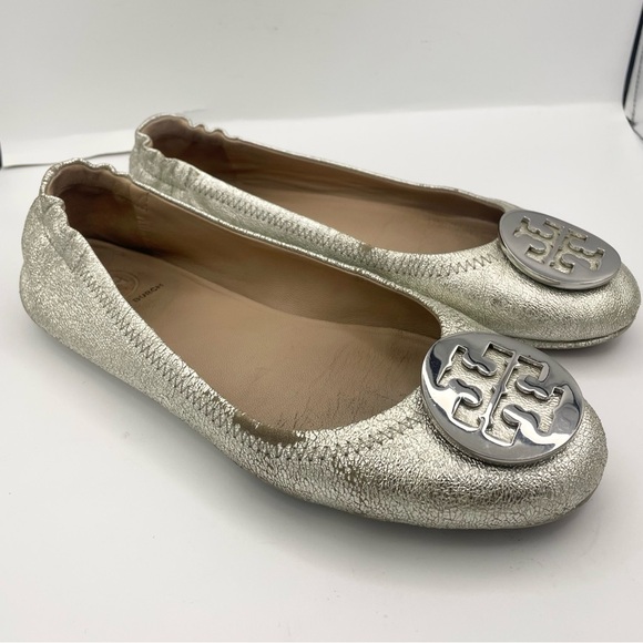 Tory Burch metallic silver ballet flats - Picture 2 of 9